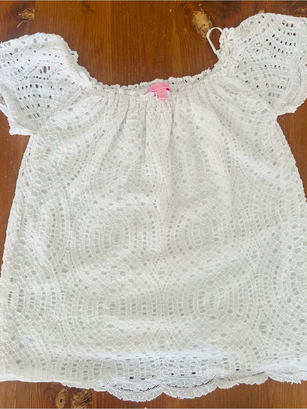 Lilly Pulitzer White Crochet Off-Shoulder Tunic